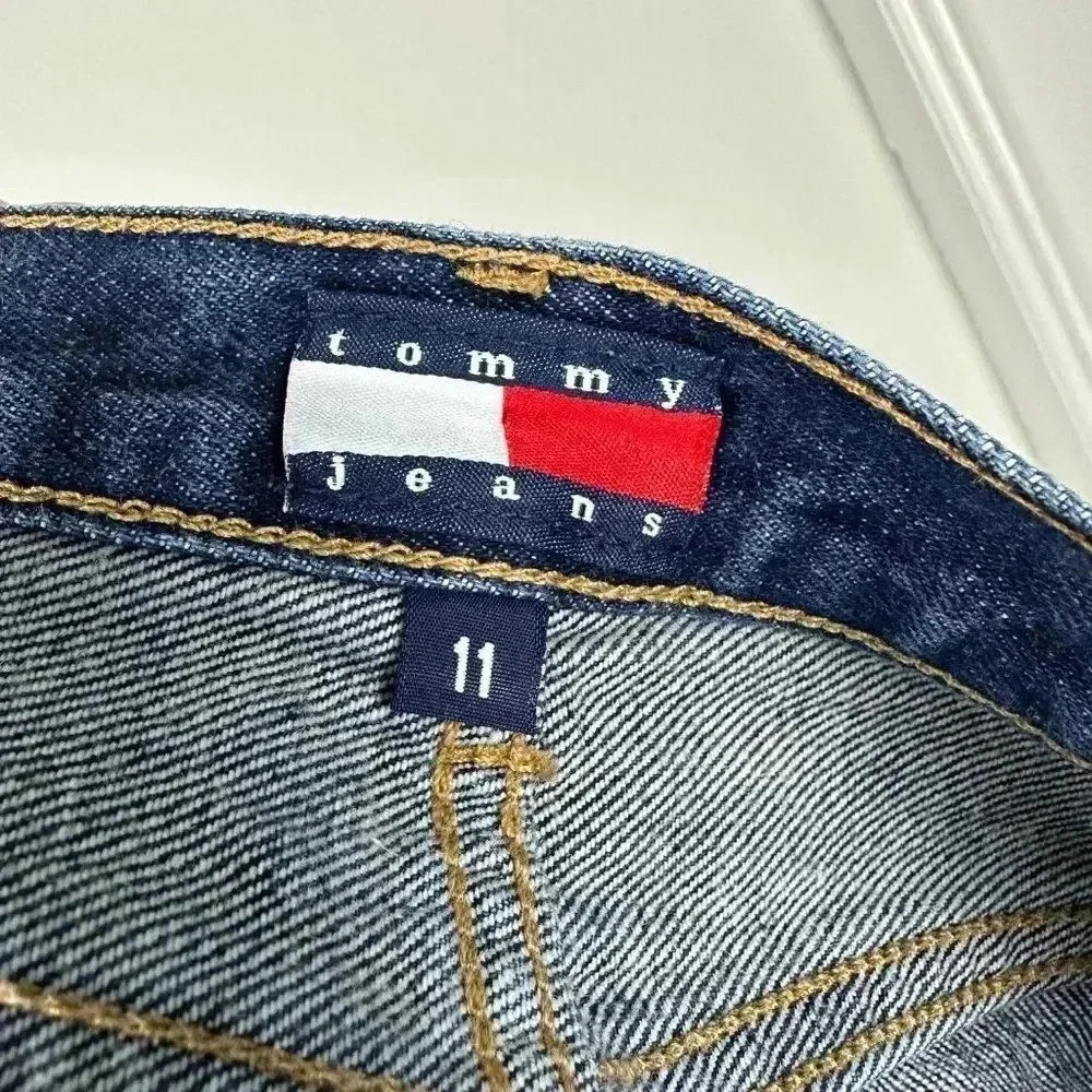 Tommy Hilfiger Vintage Y2K Denim Mini Skirt Dark Wash Size 11 - Picture 2 of 4